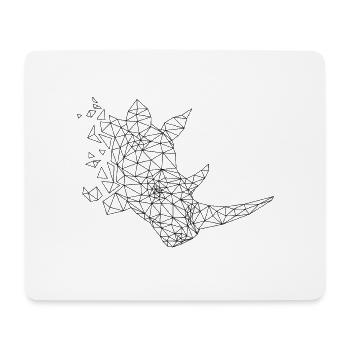 Origami Rhino - Tapis de souris (format paysage) - blanc - Devant