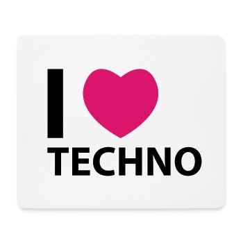 I love Techno | Electro Festival - Mousepad (Querformat) - Weiß - Vorne