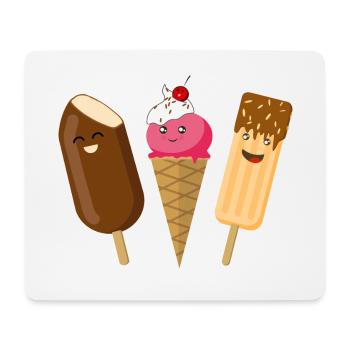 Trois de glace - Tapis de souris (format paysage) - blanc - Devant