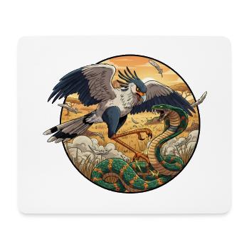 Sekretär vs Schlange im Abendlicht - Mousepad (Querformat) - Weiß - Vorne