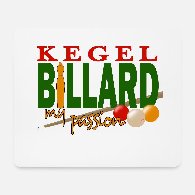 Kegel Billard my passion (mit Kegel) - Mousepad (Querformat) - Weiß