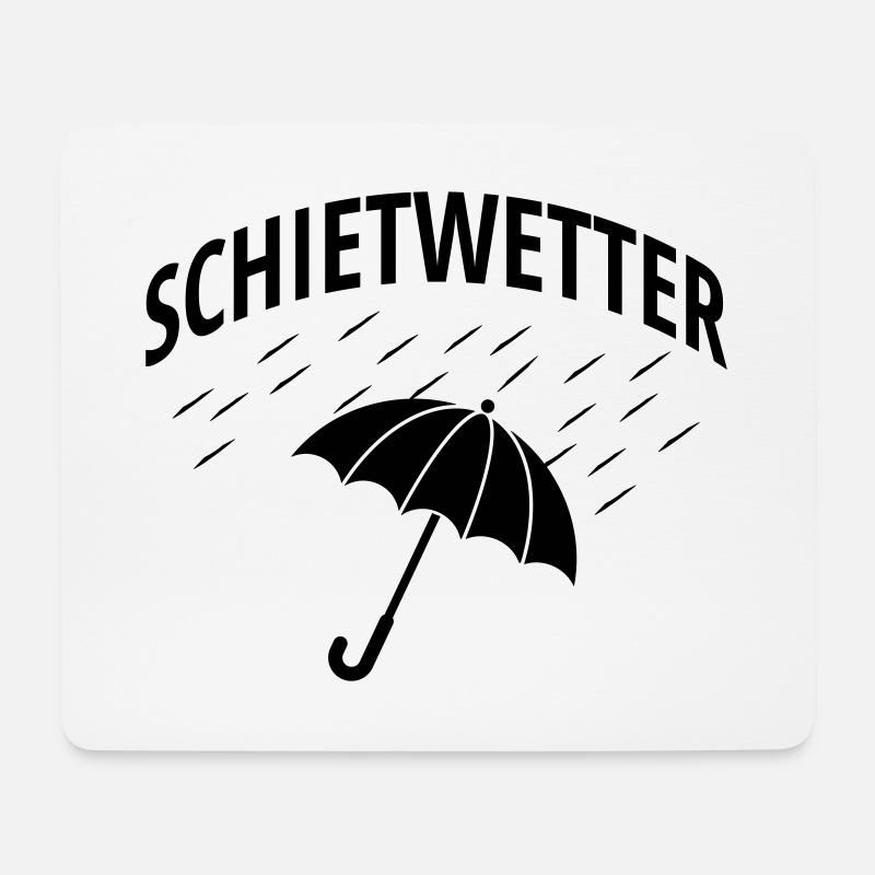 Schietwetter Regenschirm Regen - Mousepad (Querformat) - Weiß