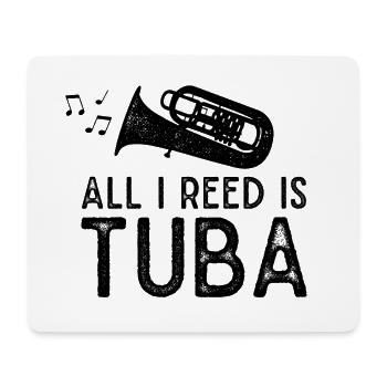 Tuba Tuba Brass Instrument Music Brass Band - Mouse Pad (horizontal) - white - Front
