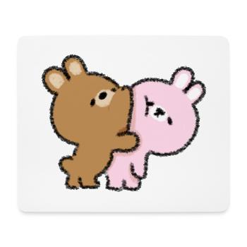 Couple de lapins - Tapis de souris (format paysage) - blanc - Devant