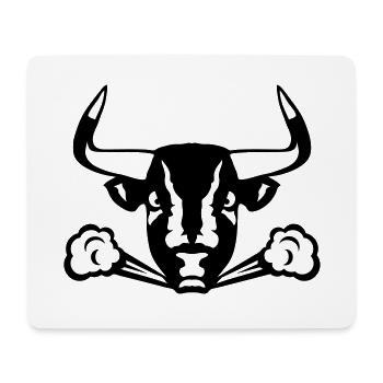 bull angry angry smokes head 6 - Mouse Pad (horizontal) - white - Front