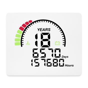 compteur anniversaire years ans 18 - Tapis de souris (format paysage) - blanc - Devant