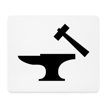 Amboss Hammer Schmied schmieden - Mousepad (Querformat) - Weiß - Vorne