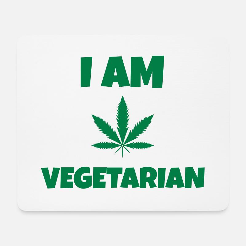 ganja cannabis vegetarisk græs hamp cbd thc - Musemåtte (tværformat) - hvid