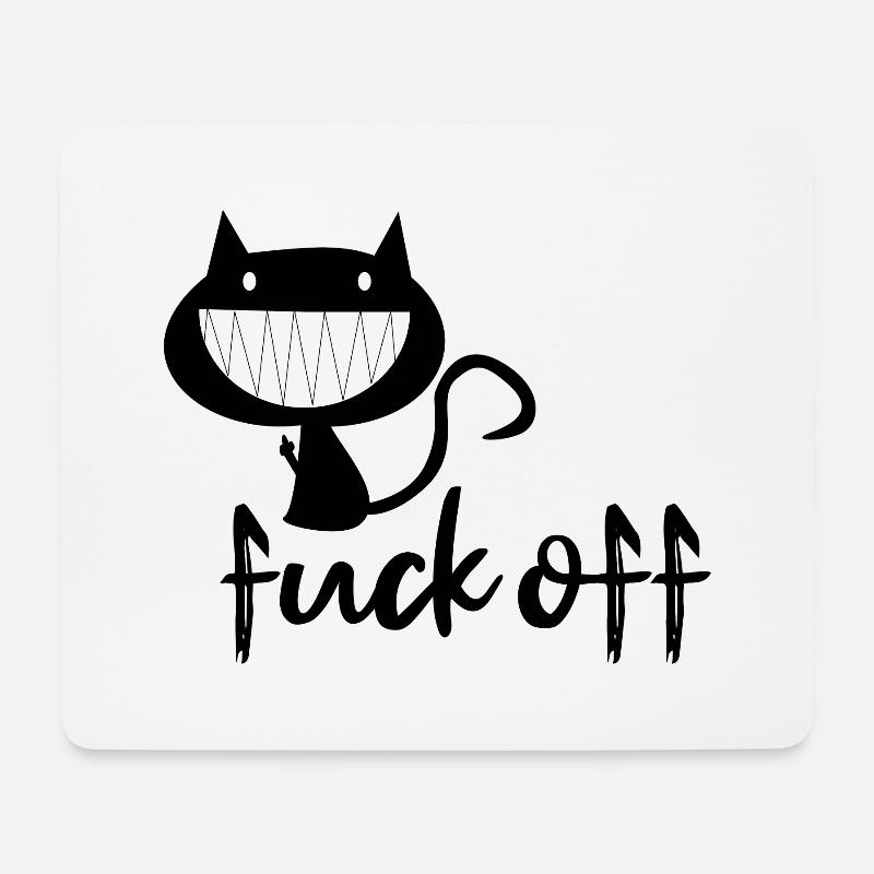 fuck off! Verpiss dich, lass mich in Ruhe! - Mousepad (Querformat) - Weiß