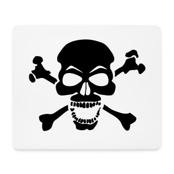 Piratenkopf des Todes 3 - Mousepad (Querformat) - Weiß - Vorne