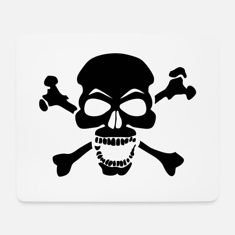 Piratenkopf des Todes 3 - Mousepad (Querformat) - Weiß
