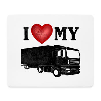 I Love My Truck truck trucker truck - Mouse Pad (horizontal) - white - Front