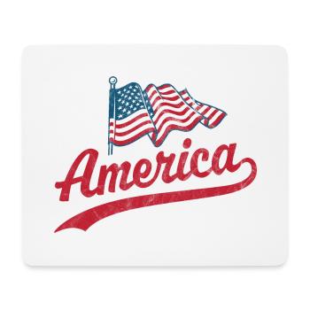 Amerika Flagge - Mousepad (Querformat) - Weiß - Vorne