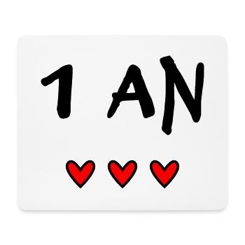 1. 1 Jahr. 1. JAHRESTAG. 1-JÄHRIGES JUBILÄUM. ANNI - Mousepad (Querformat) - Weiß - Vorne