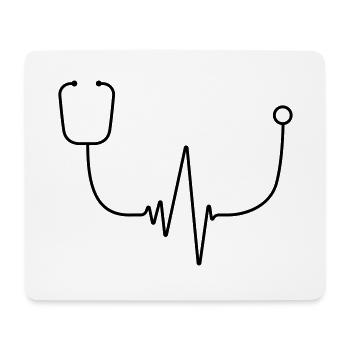 Médecin battement de coeur | Médecine de battement de coeur | noir - Tapis de souris (format paysage) - blanc - Devant