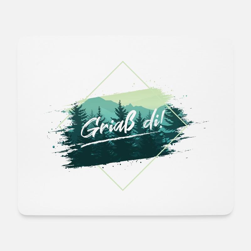 Griaß Di - Mousepad (Querformat) - Weiß