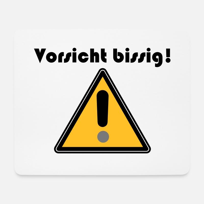 Vorsicht bissig - Mousepad (Querformat) - Weiß