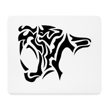 tigre tribal 402 - Tapis de souris (format paysage) - blanc - Devant