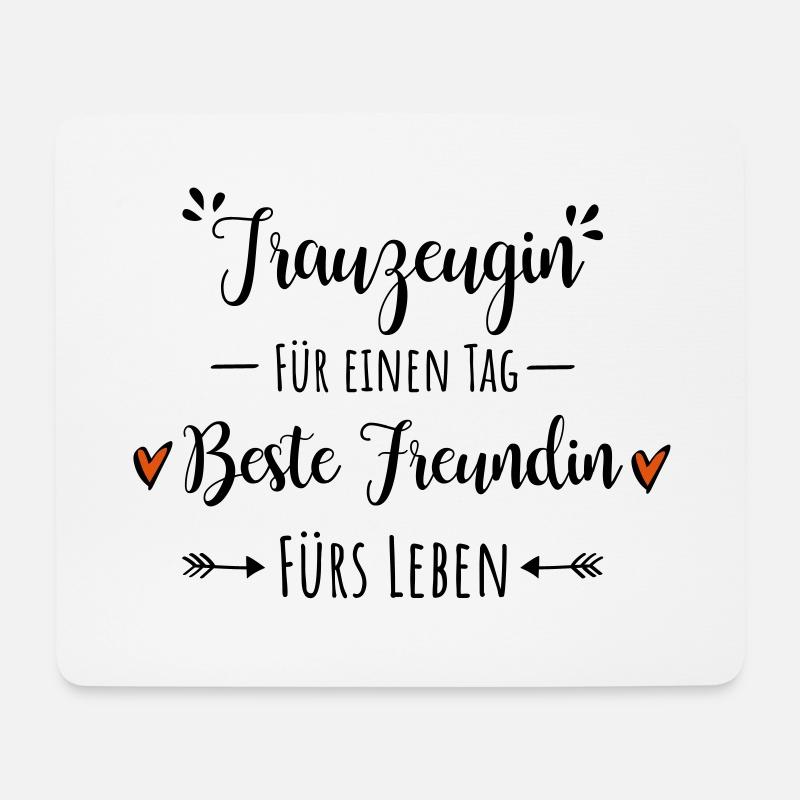 Trauzeugin Beste Freundin Dankeschön Geschenk - Mousepad (Querformat) - Weiß