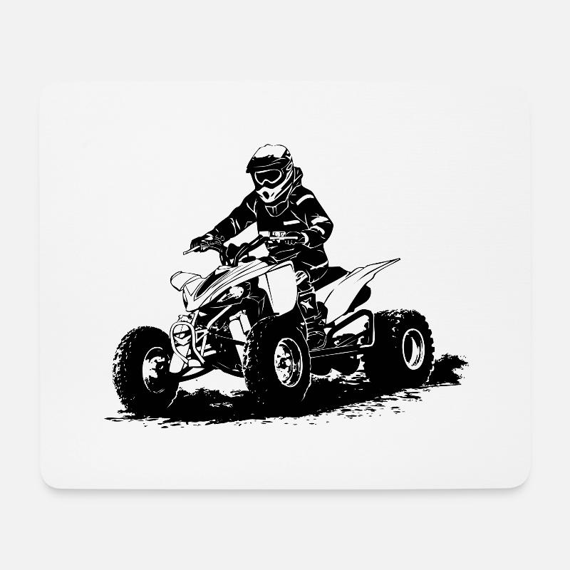 Quad Racing - ATV Racer - Mousepad (Querformat) - Weiß