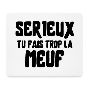 meuf, cité, femme humour - Tapis de souris (format paysage) - blanc - Devant