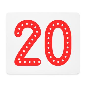 20. 20 ANS. 20e ANNIVERSAIRE. ANNIVERSAIRE 20 ANS. - Tapis de souris (format paysage) - blanc - Devant