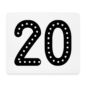20. 20 ANS. 20e ANNIVERSAIRE. ANNIVERSAIRE 20 ANS. - Tapis de souris (format paysage) - blanc - Devant