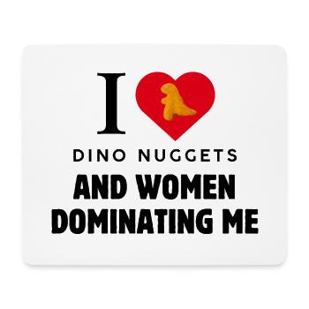 I Love Dino Nuggets Lustiger Spruch  - Mousepad (Querformat) - Weiß - Vorne