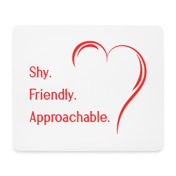 Flirtende Introvertierte Schüchtern Freundlich Zugänglich - Mousepad (Querformat) - Weiß - Vorne