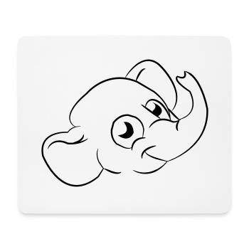 éléphant - Tapis de souris (format paysage) - blanc - Devant