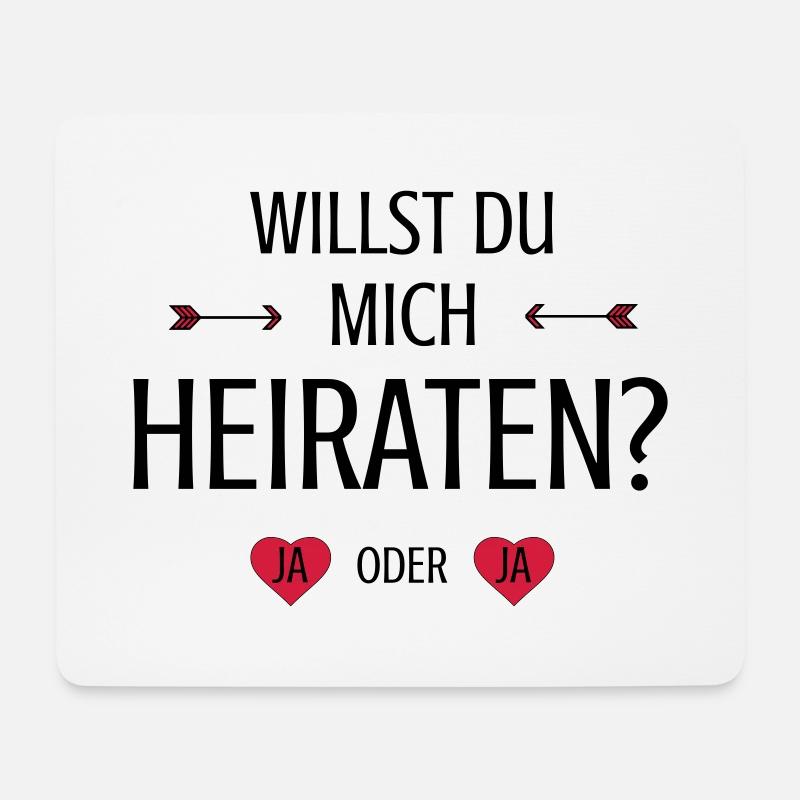 Willst Du mich heiraten Hochzeitsantrag Spruch - Mousepad (Querformat) - Weiß
