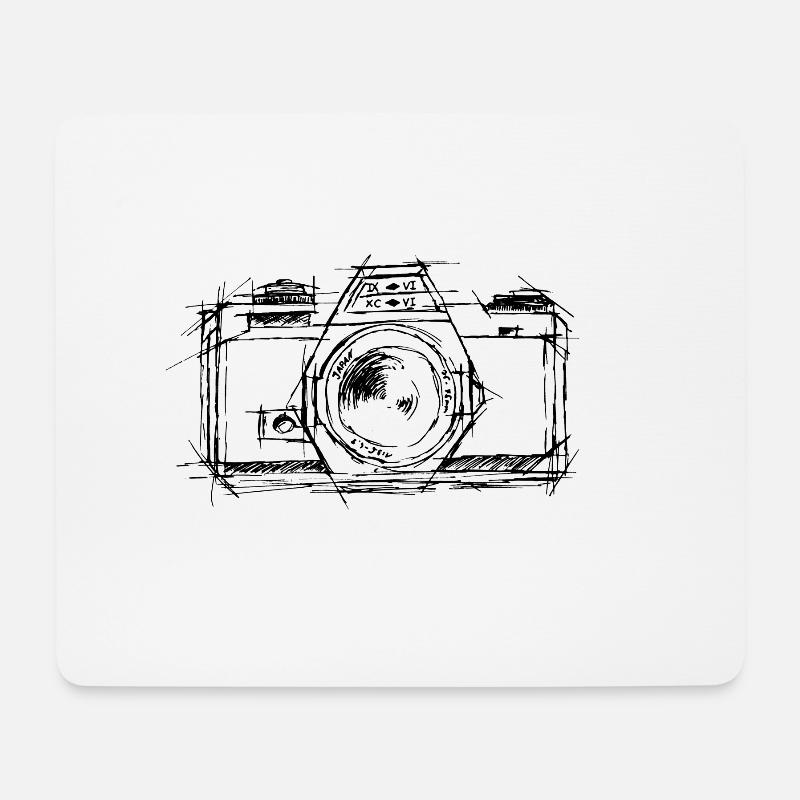 Sketchy Camera - Mousepad (Querformat) - Weiß
