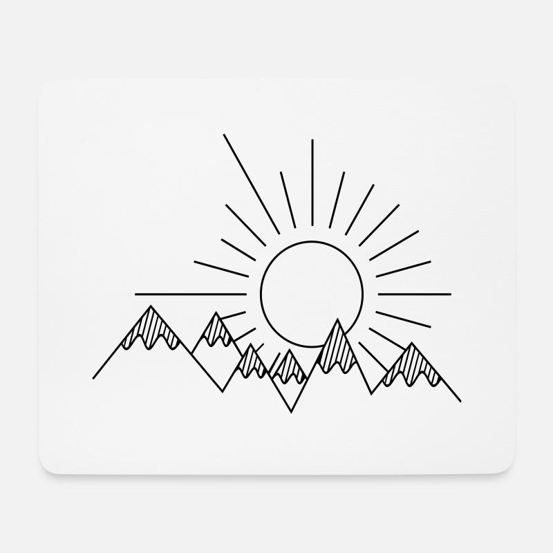 Berge - Mousepad (Querformat) - Weiß