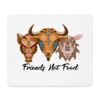 Chemise Friends Not Food · végétarienne · cadeau - Tapis de souris (format paysage) - blanc - Devant