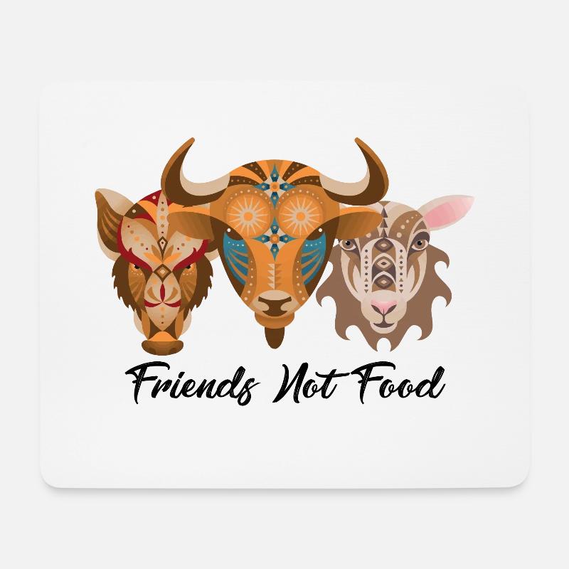 Friends Not Food Shirt · vegetarisch · Geschenk - Mousepad (Querformat) - Weiß