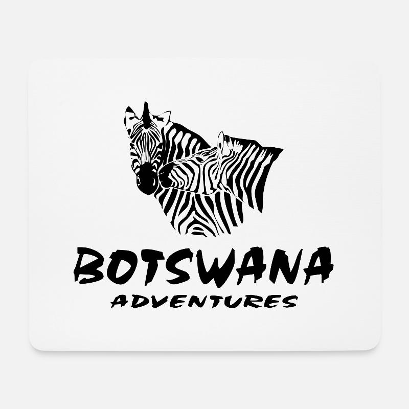 Botswana - Zebra - Mousepad (Querformat) - Weiß