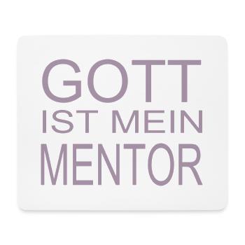 Gott ist mein Mentor - Mousepad (Querformat) - Weiß - Vorne