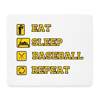 EAT SLEEP BASEBALL REPEAT - Mouse Pad (horizontal) - white - Front