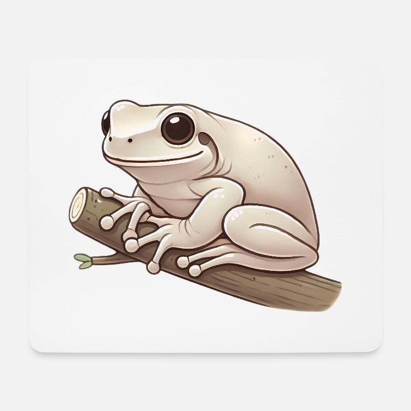 Realistic Tree Frog Soft Illustration - Mouse Pad (horizontal) - white