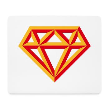 Diamant (Edelstein Brillant Symbol / Outl. Red 2C) - Mousepad (Querformat) - Weiß - Vorne