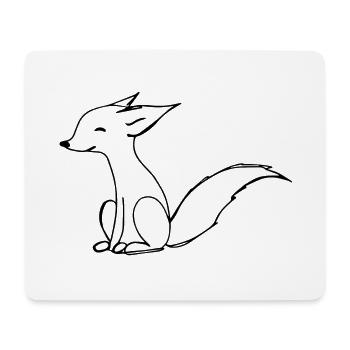 Illustration de renard mignon - Tapis de souris (format paysage) - blanc - Devant