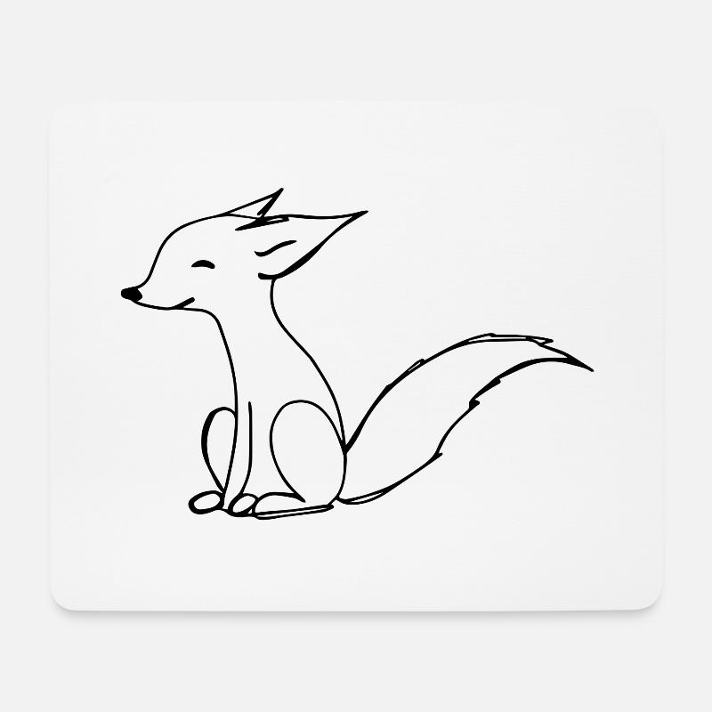 Cute fox illustration - Mouse Pad (horizontal) - white