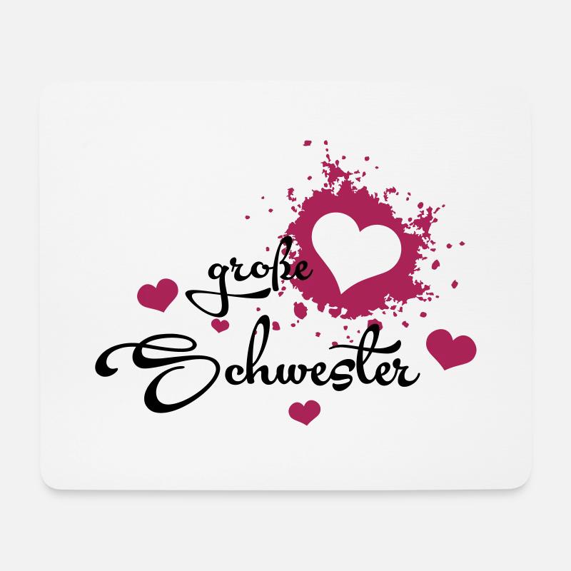 Große Schwester mit Herzchen - Mousepad (Querformat) - Weiß