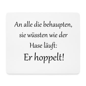 Hasen hoppeln - Mousepad (Querformat) - Weiß - Vorne