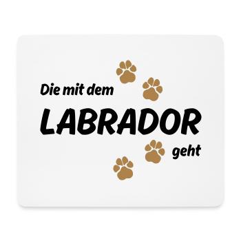 Die mit dem Labrador geht - Hundepfoten - Mousepad (Querformat) - Weiß - Vorne