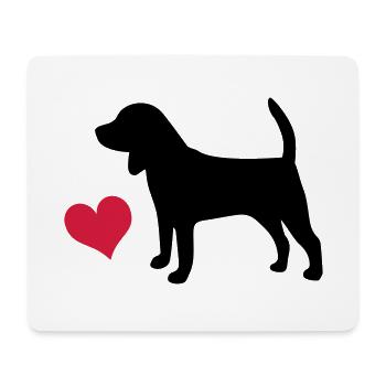 Beagle - Tapis de souris (format paysage) - blanc - Devant