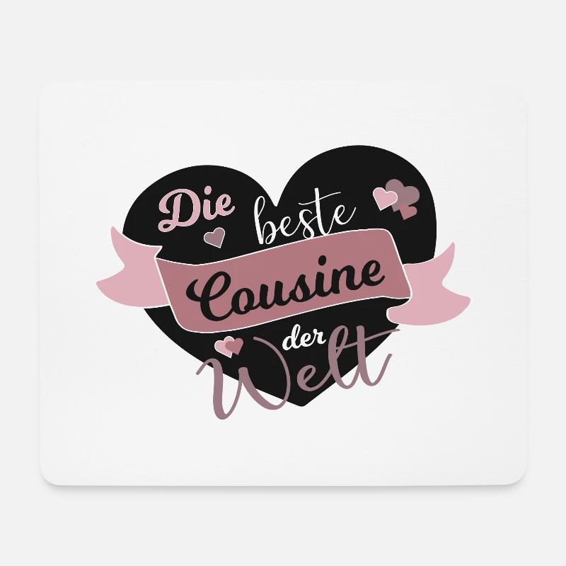 Beste Cousine der Welt Cousinen Spruch Geschenk - Mousepad (Querformat) - Weiß