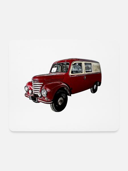 Lieferwagen IFA Framo V901 in Farbe - Mousepad (Querformat) - Weiß