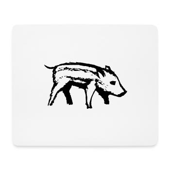 Ferkel | Schweinchen | black - Mousepad (Querformat) - Weiß - Vorne