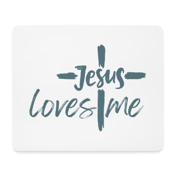 Jesus liebt mich - Mousepad (Querformat) - Weiß - Vorne